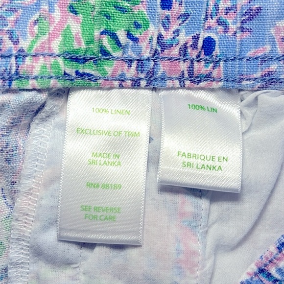 Lilly Pulitzer Taron Linen Pants Peri Blue The Turtle Package EUC Women’s Small - Picture 7 of 14
